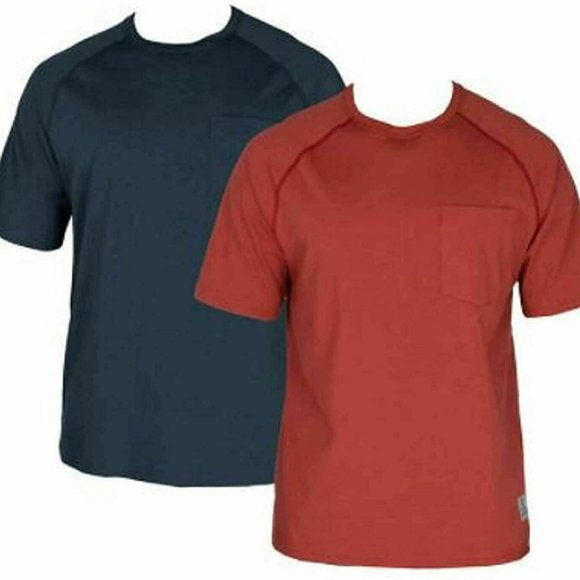 Rugged Elements Men's 2-Pack Cotton Blend Tee Shirts Red & Navy Small - Picture 3 of 4